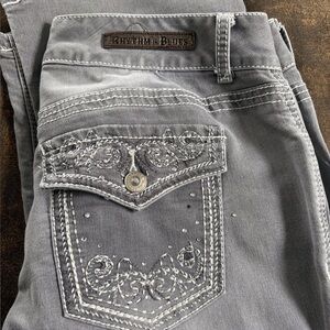 Rhythm and Blues grey stretch denim jeans.